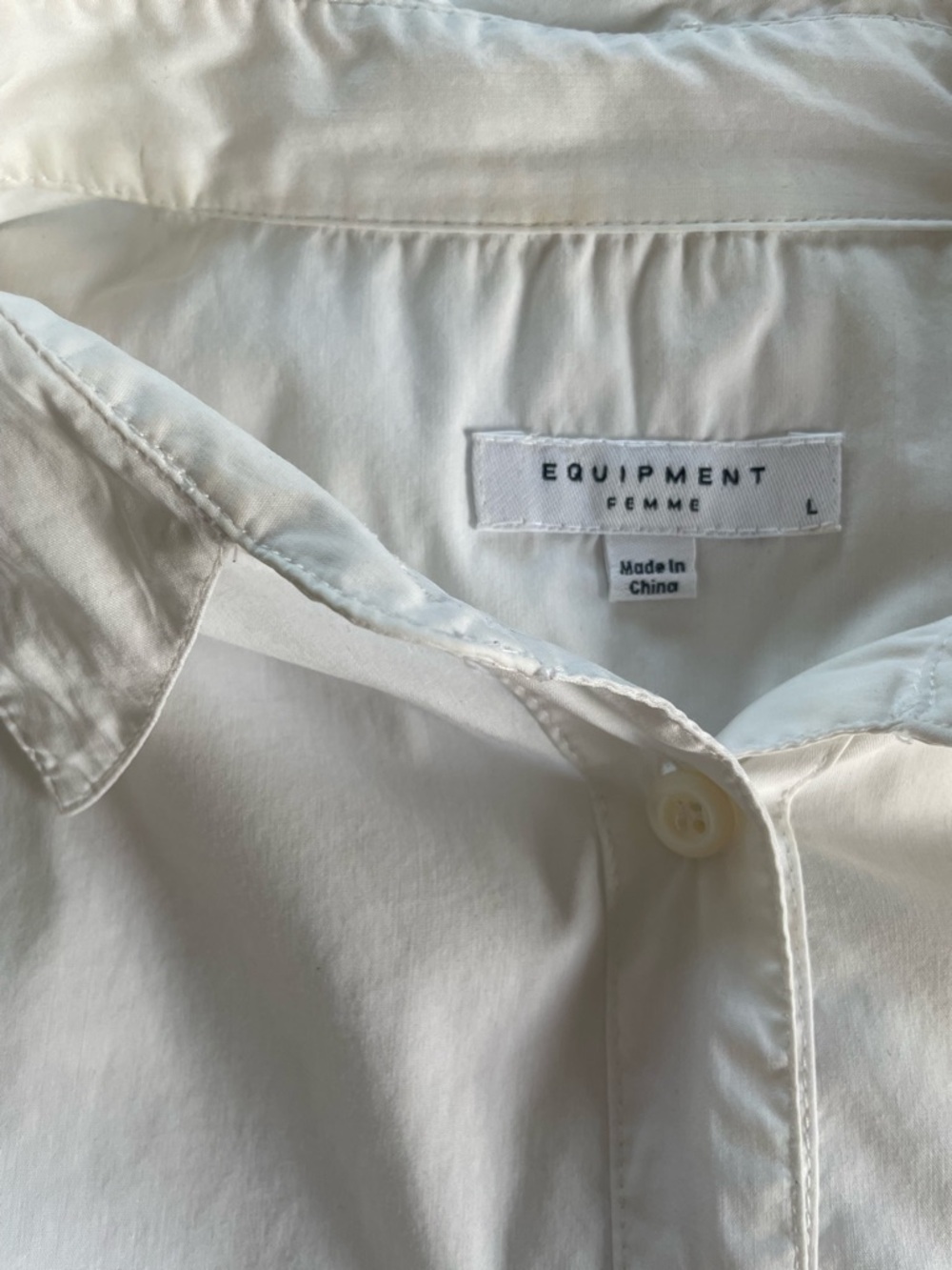 Equipment White Cotton Button Down Shirt